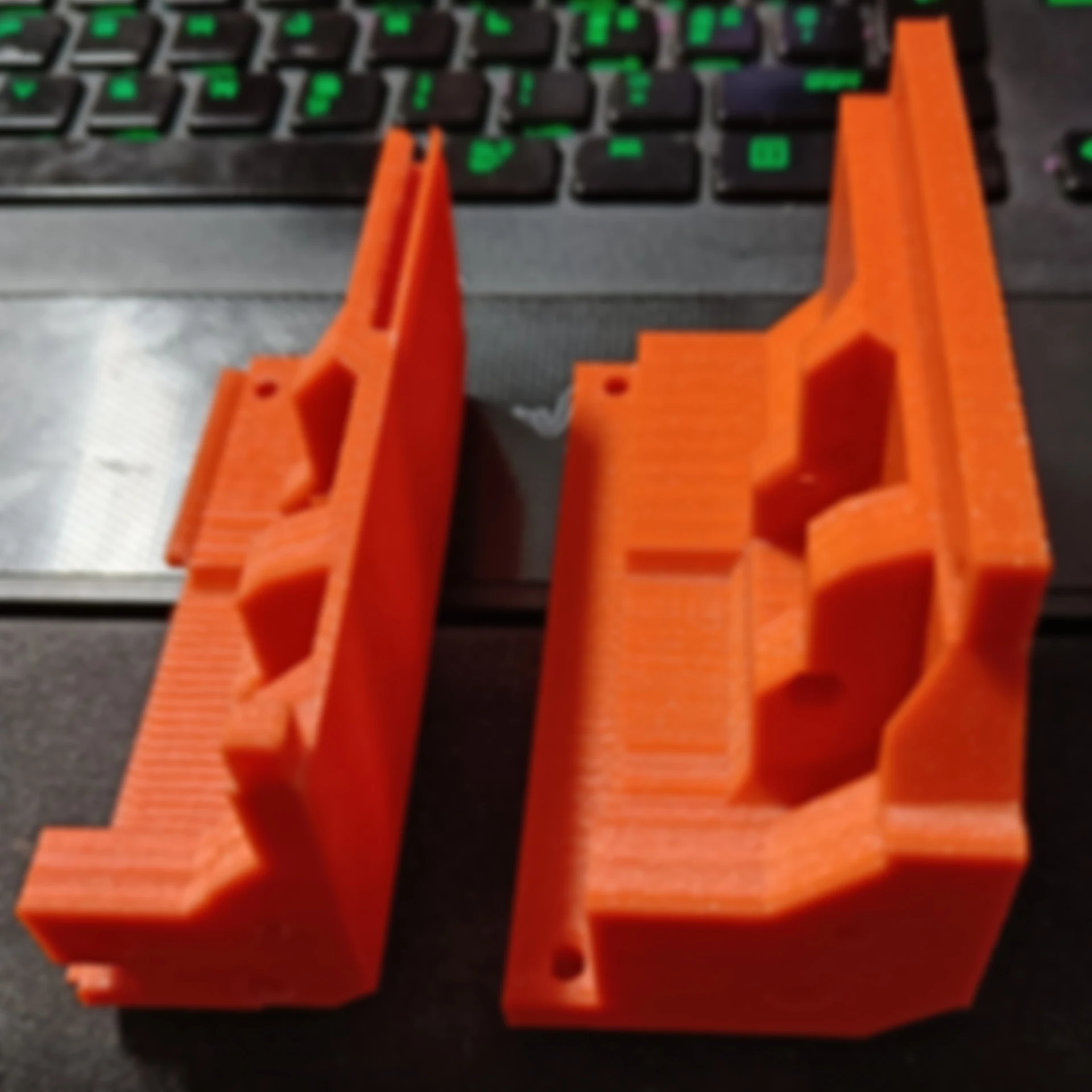 Printed Fenrir prototype parts: old vs. new beefier versions